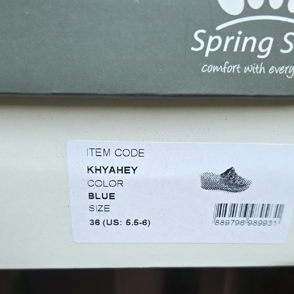 Spring Step Blue Laser-Cut Mules - Picture 2 of 8